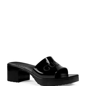 Gucci Women's Black Patent Leather Mules